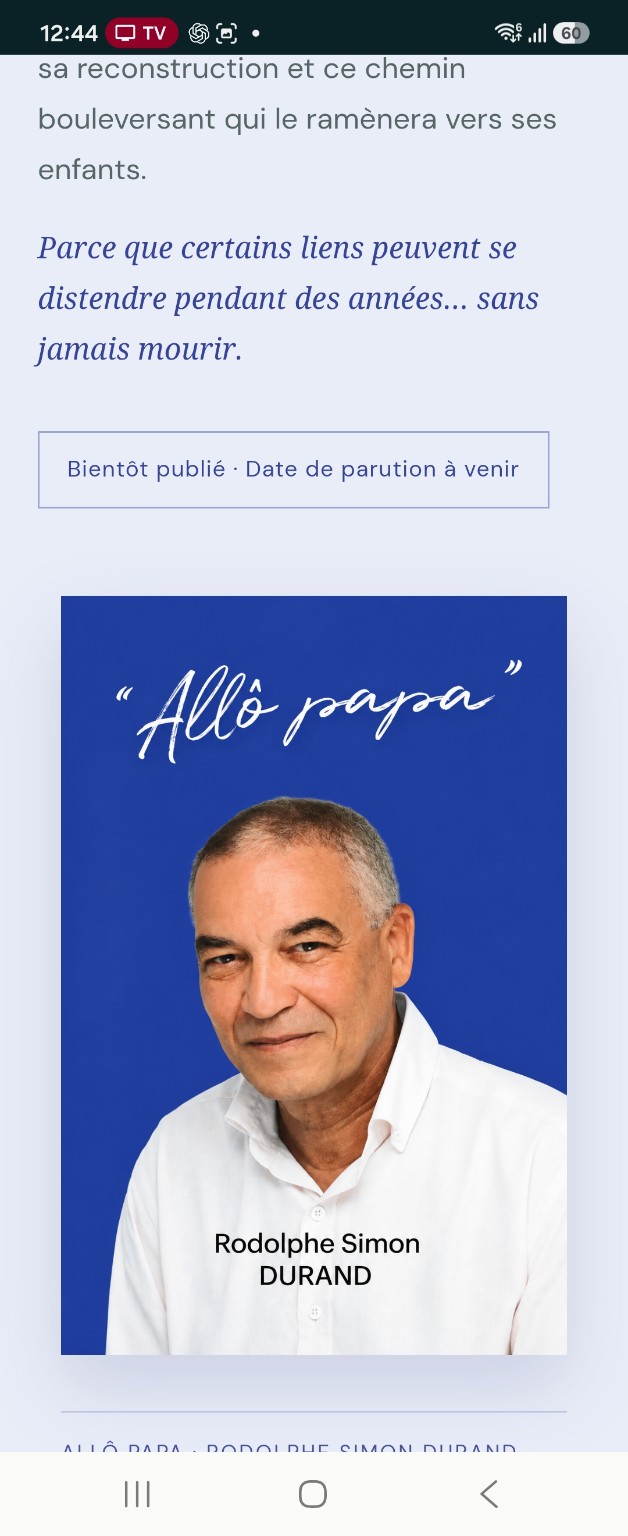 Couverture de Allô Papa, de Rodolphe Simon Durand